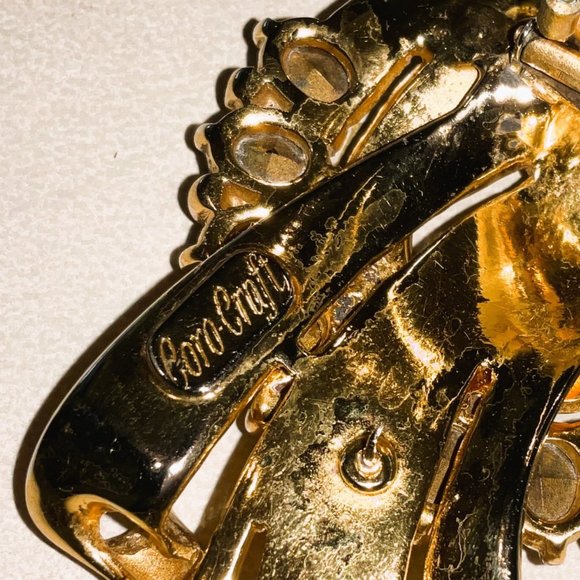 Coro Craft Sterling Retro Rhinestone Fur Clip - Picture 11 of 11